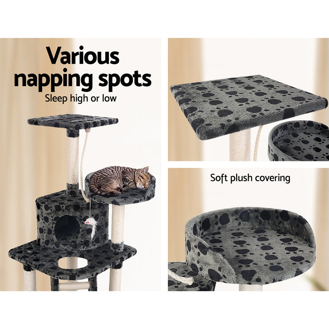 i.Pet Cat Tree 120cm Trees Scratching Post Scratcher Tower Condo House Furniture Wood 120cm i.Pet