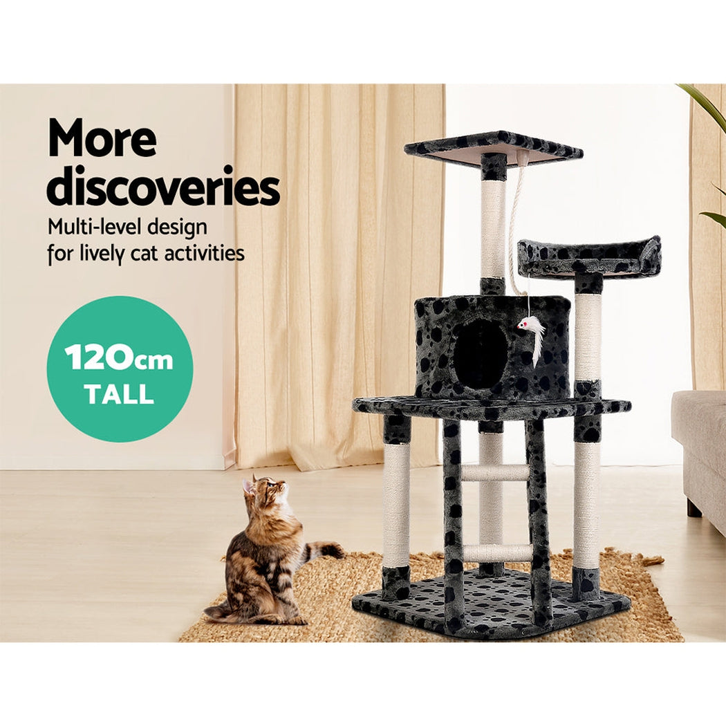 i.Pet Cat Tree 120cm Trees Scratching Post Scratcher Tower Condo House Furniture Wood 120cm i.Pet