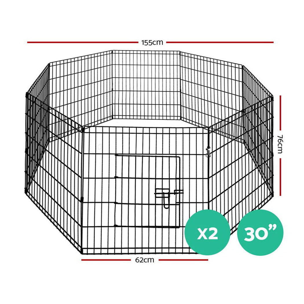 i.Pet 2X30" 8 Panel Pet Dog Playpen Puppy Exercise Cage Enclosure Fence Play Pen i.Pet