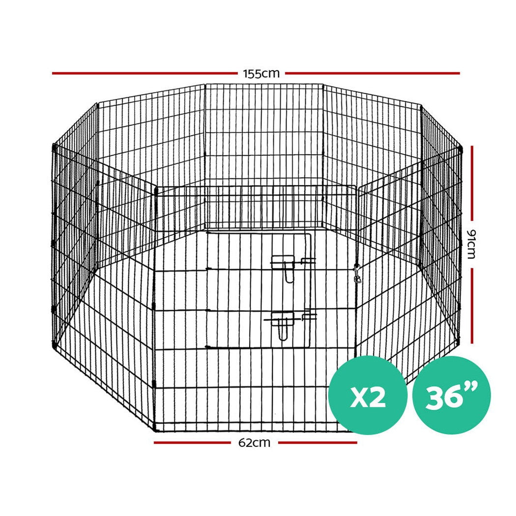 i.Pet 2X36" 8 Panel Pet Dog Playpen Puppy Exercise Cage Enclosure Fence Play Pen i.Pet