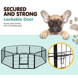 i.Pet 8 Panel Pet Dog Playpen Puppy Exercise Cage Enclosure Fence Play Pen 80x60cm i.Pet