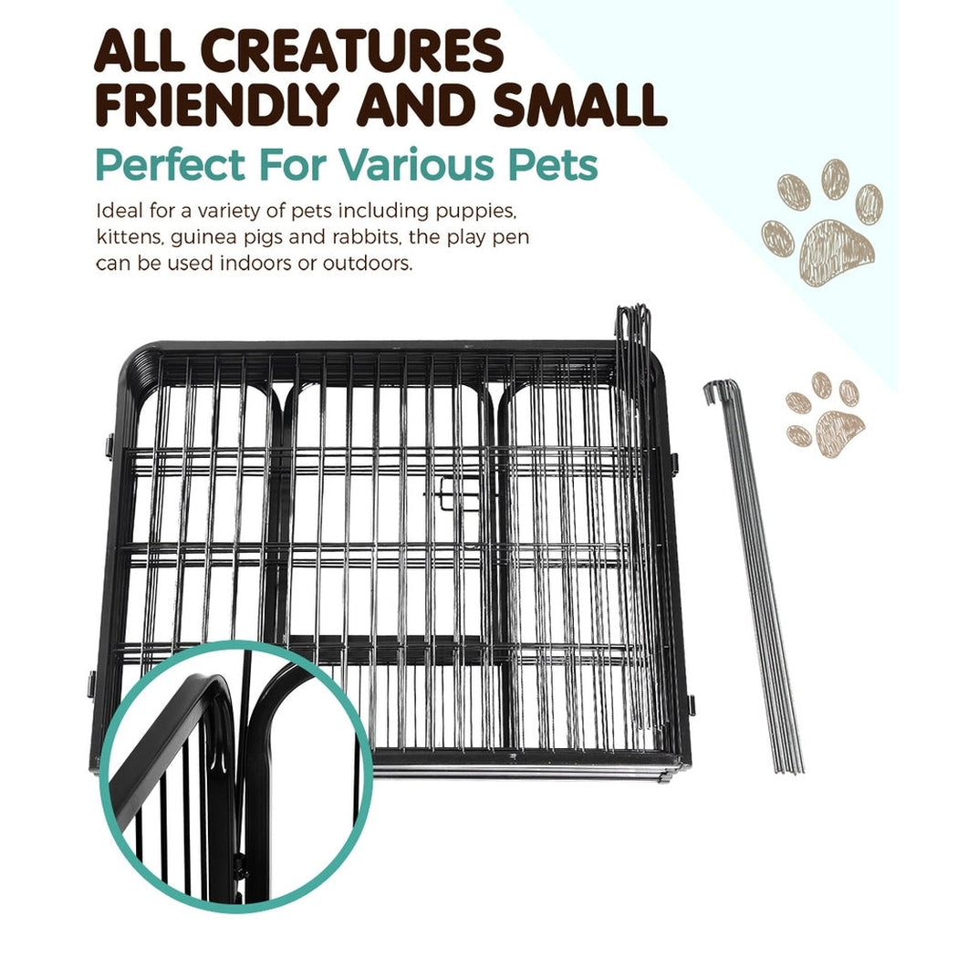 i.Pet 8 Panel Pet Dog Playpen Puppy Exercise Cage Enclosure Fence Play Pen 80x60cm i.Pet