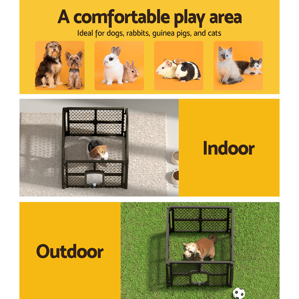 i.Pet Pet Dog Playpen Enclosure 4 Panel Fence Puppy Cage Plastic Play Pen Fold i.Pet