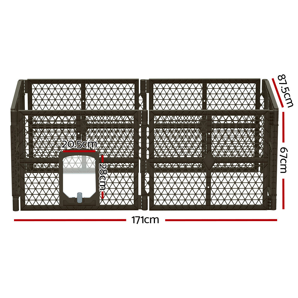 i.Pet Pet Dog Playpen Enclosure 6 Panel Fence Puppy Cage Plastic Play Pen Fold i.Pet