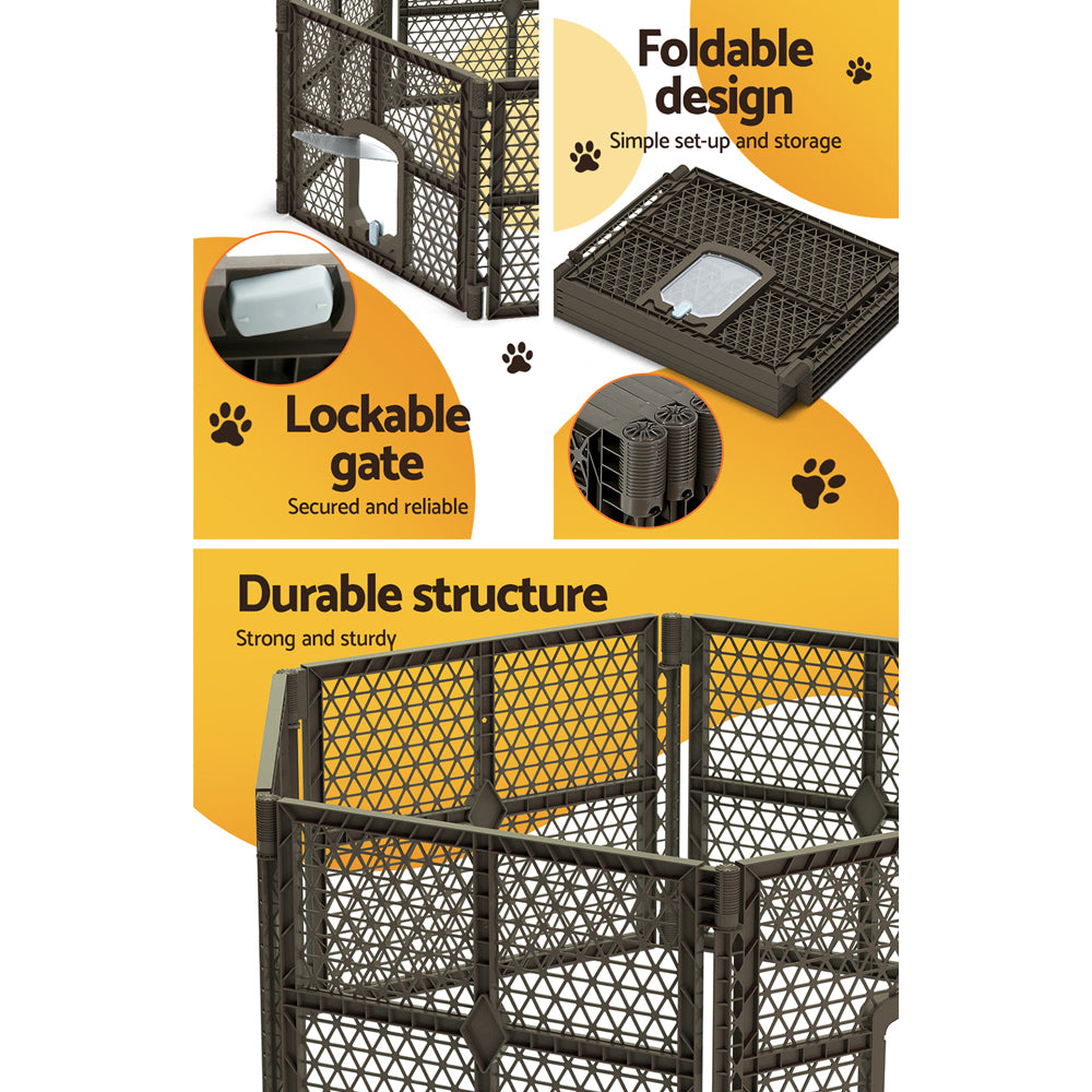 i.Pet Pet Dog Playpen Enclosure 6 Panel Fence Puppy Cage Plastic Play Pen Fold i.Pet
