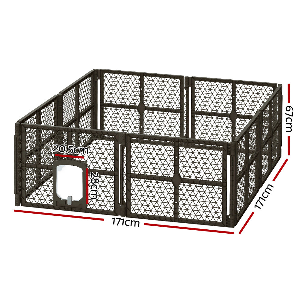 i.Pet Pet Dog Playpen Enclosure 8 Panel Fence Puppy Cage Plastic Play Pen Fold i.Pet
