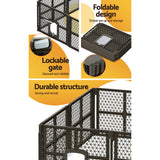 i.Pet Pet Dog Playpen Enclosure 8 Panel Fence Puppy Cage Plastic Play Pen Fold i.Pet