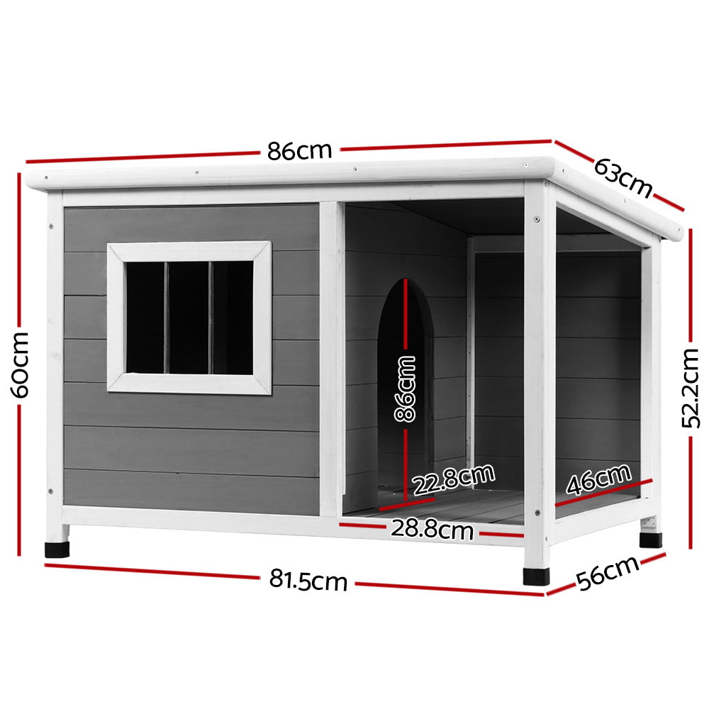 i.Pet Dog Kennel House Large Wooden Outdoor Pet Kennels Indoor Puppy Cabin Log i.Pet