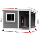 i.Pet Dog Kennel House Large Wooden Outdoor Pet Kennels Indoor Puppy Cabin Log i.Pet