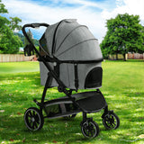 i.Pet Pet Stroller Pram Large Dog Cat Carrier Travel Pushchair Foldable 4 Wheels i.Pet