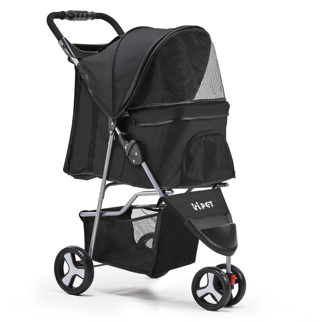 i.Pet 3 Wheel Pet Stroller - Black i.Pet