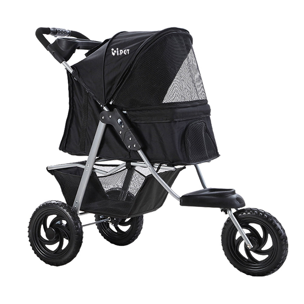 i.Pet Pet Stroller Dog Carrier Foldable Pram Large Black i.Pet
