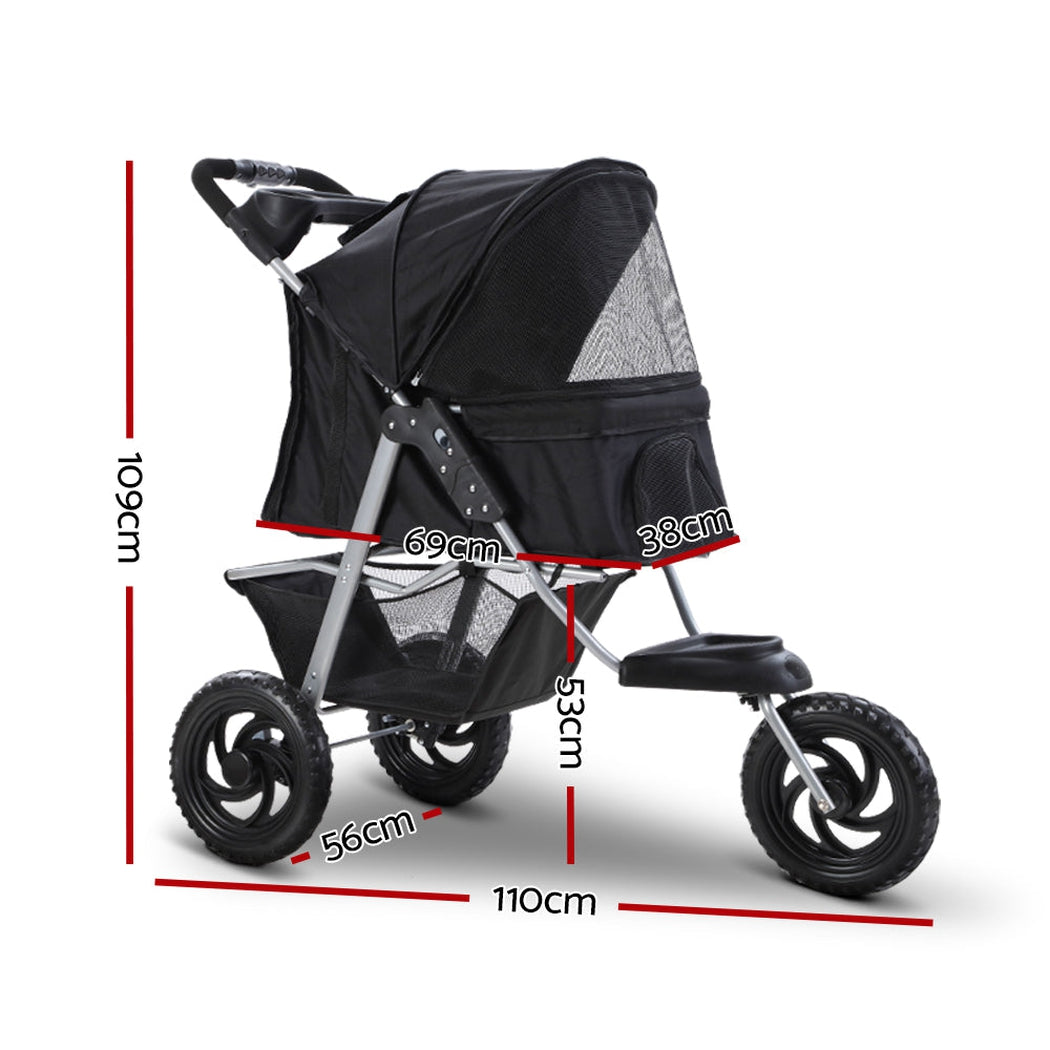 i.Pet Pet Stroller Dog Carrier Foldable Pram Large Black i.Pet