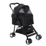 i.Pet Pet Stroller Dog Carrier Foldable Pram 3 In 1 Middle Size Black