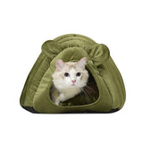 Pet Bed Comfy Kennel Cave Cat Beds Bedding Castle Igloo Round Nest Green M PaWz
