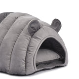Pet Bed Comfy Kennel Cave Cat Beds Bedding Castle Igloo Round Nest Grey M PaWz