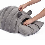 Pet Bed Comfy Kennel Cave Cat Beds Bedding Castle Igloo Round Nest Grey M PaWz