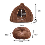 Pet Bed Comfy Kennel Cave Cat Beds Bedding Castle Igloo Nest Brown L PaWz