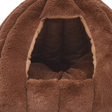 Pet Bed Comfy Kennel Cave Cat Beds Bedding Castle Igloo Nest Brown L PaWz