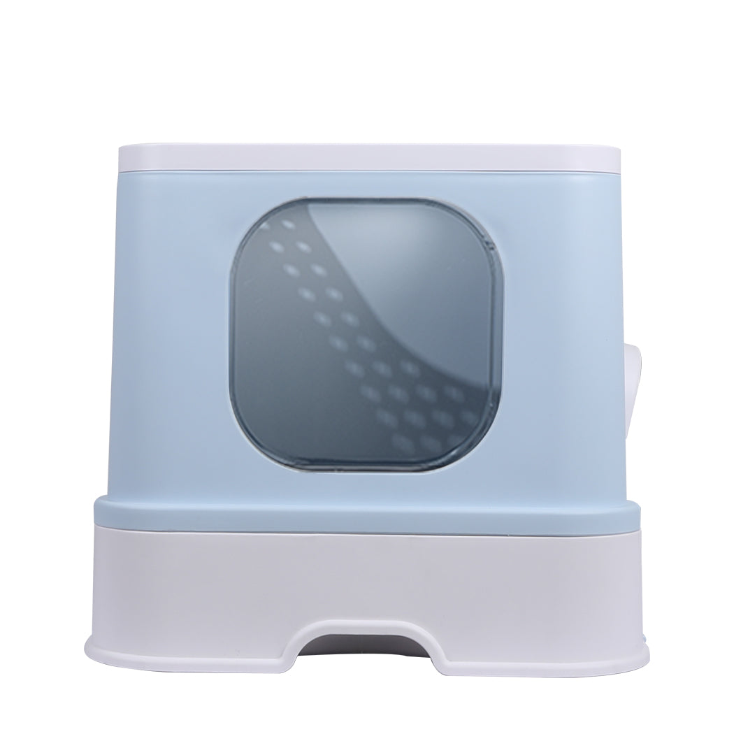 PaWz Cat Litter Box Fully Enclosed Kitty Toilet Trapping Odor Control Basin Blue PaWz