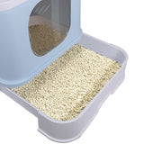 PaWz Cat Litter Box Fully Enclosed Kitty Toilet Trapping Odor Control Basin Blue PaWz
