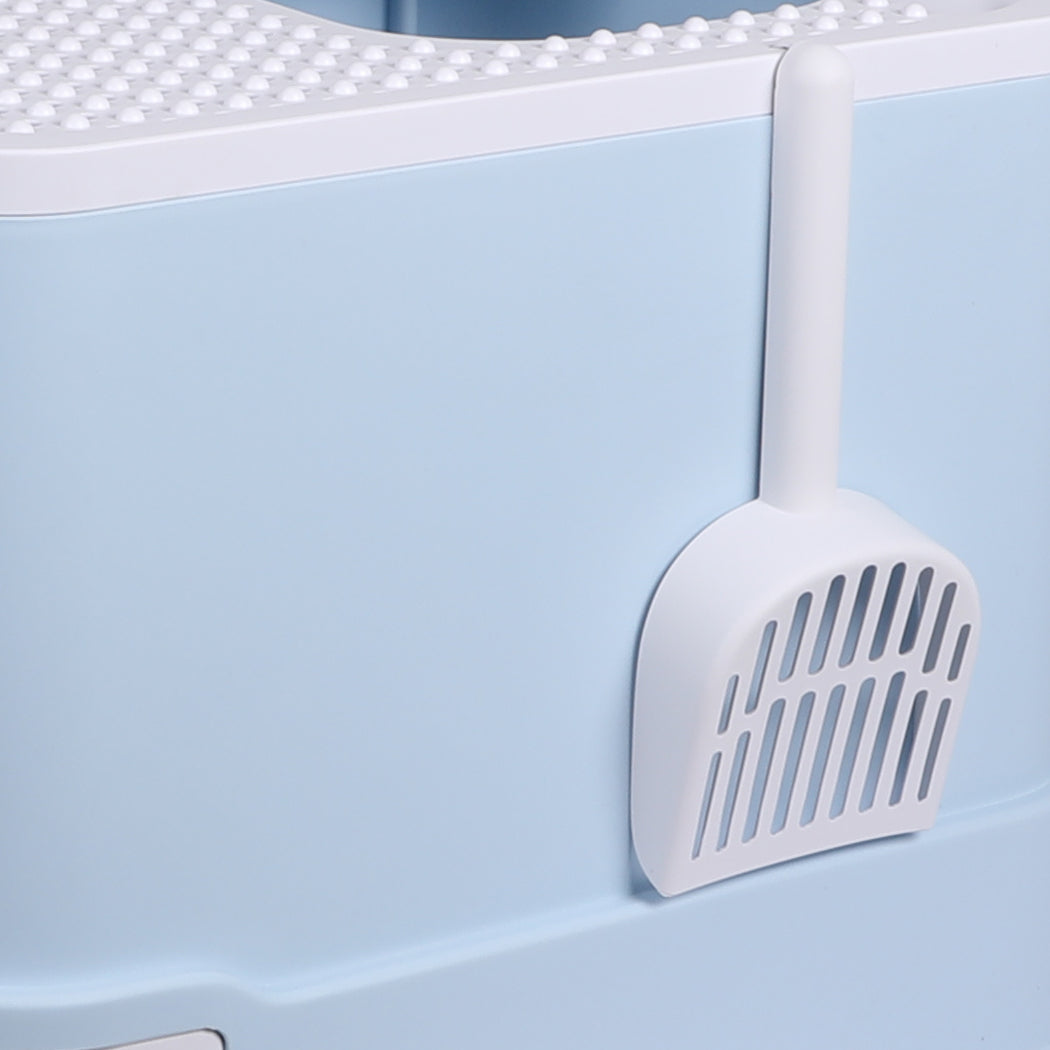 PaWz Cat Litter Box Fully Enclosed Kitty Toilet Trapping Odor Control Basin Blue PaWz