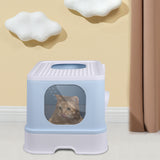PaWz Cat Litter Box Fully Enclosed Kitty Toilet Trapping Odor Control Basin Blue PaWz
