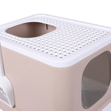 PaWz Cat Litter Box Fully Enclosed Kitty Toilet Trapping Odor Control Basin Coffee PaWz