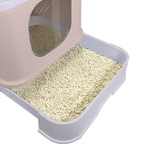 PaWz Cat Litter Box Fully Enclosed Kitty Toilet Trapping Odor Control Basin Coffee PaWz