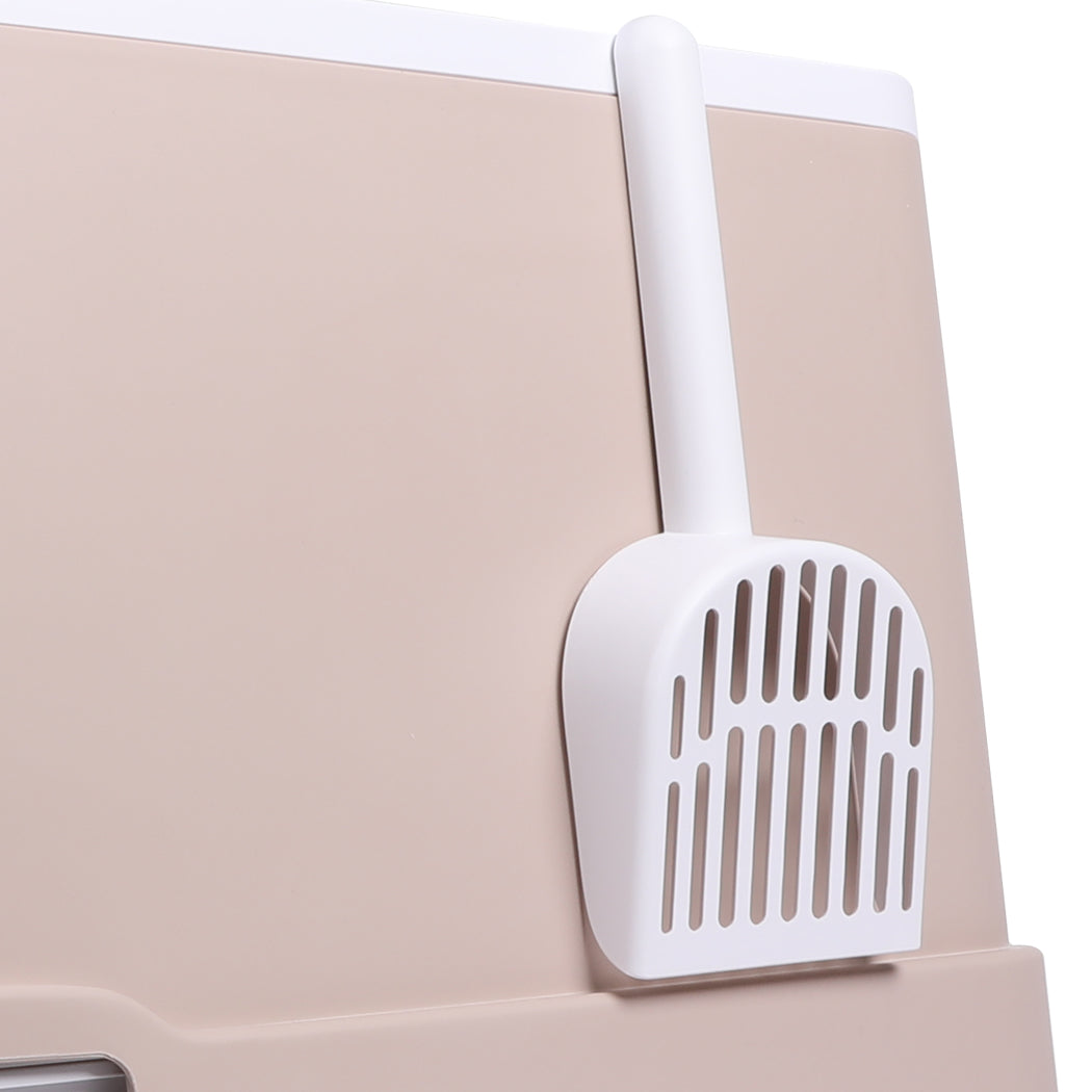 PaWz Cat Litter Box Fully Enclosed Kitty Toilet Trapping Odor Control Basin Coffee PaWz
