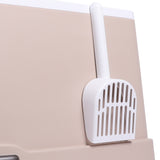 PaWz Cat Litter Box Fully Enclosed Kitty Toilet Trapping Odor Control Basin Coffee PaWz