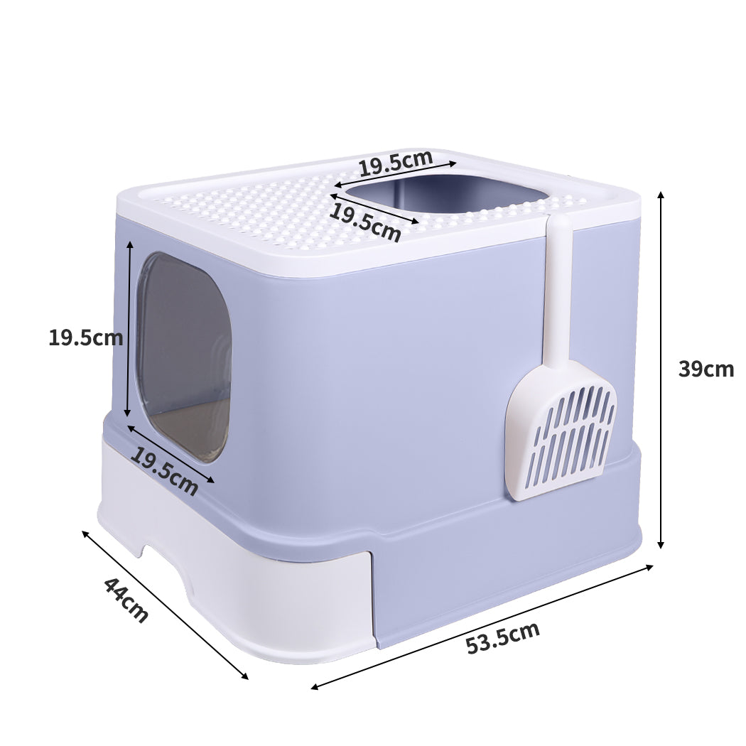 PaWz Cat Litter Box Fully Enclosed Toilet Trapping Odor Control Basin Purple PaWz