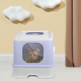 PaWz Cat Litter Box Fully Enclosed Toilet Trapping Odor Control Basin Purple PaWz