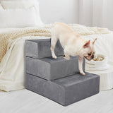 PaWz Pet Stair 3 Step Ramp Portable Adjustable Climbing Ladder Soft Washable M PaWz