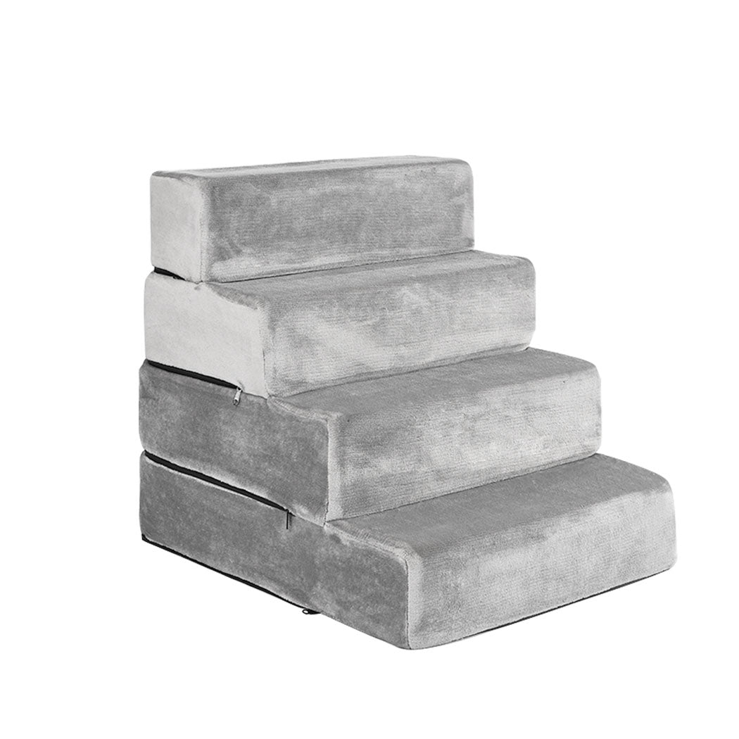 Pet Stairs 4 Steps Ramp Portable Adjustable Climbing Ladder Soft Washable Dog XL PaWz