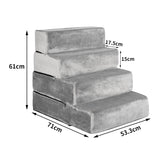Pet Stairs 4 Steps Ramp Portable Adjustable Climbing Ladder Soft Washable  XXL PaWz