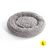 Pet Bed Dog Cat Nest Calming Donut Mat Soft Plush Kennel Cave Deep Sleeping L PaWz