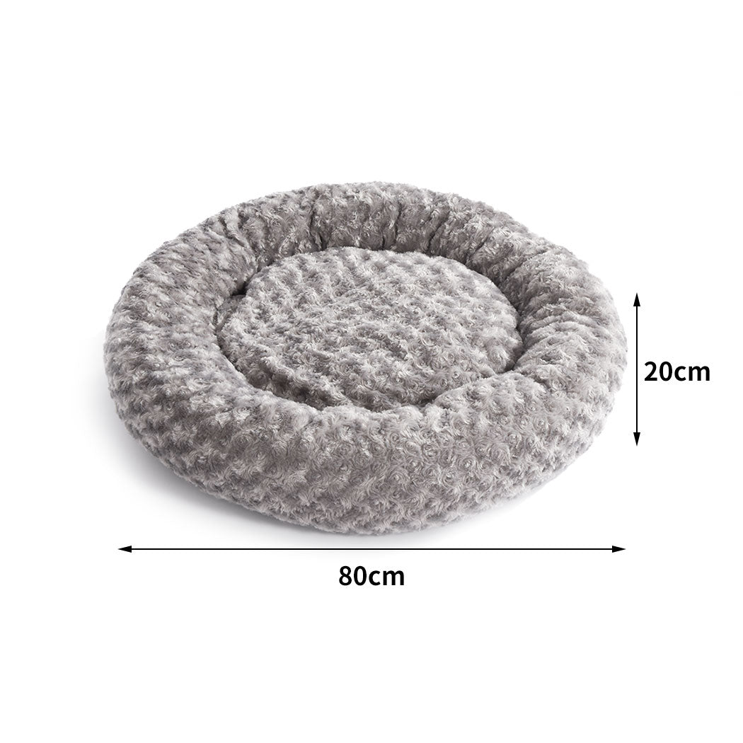 Pet Bed Dog Cat Nest Calming Donut Mat Soft Plush Kennel Cave Deep Sleeping XL PaWz