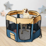 8 Panel Pet Playpen Dog Puppy Play Exercise Enclosure Fence Blue M PaWz