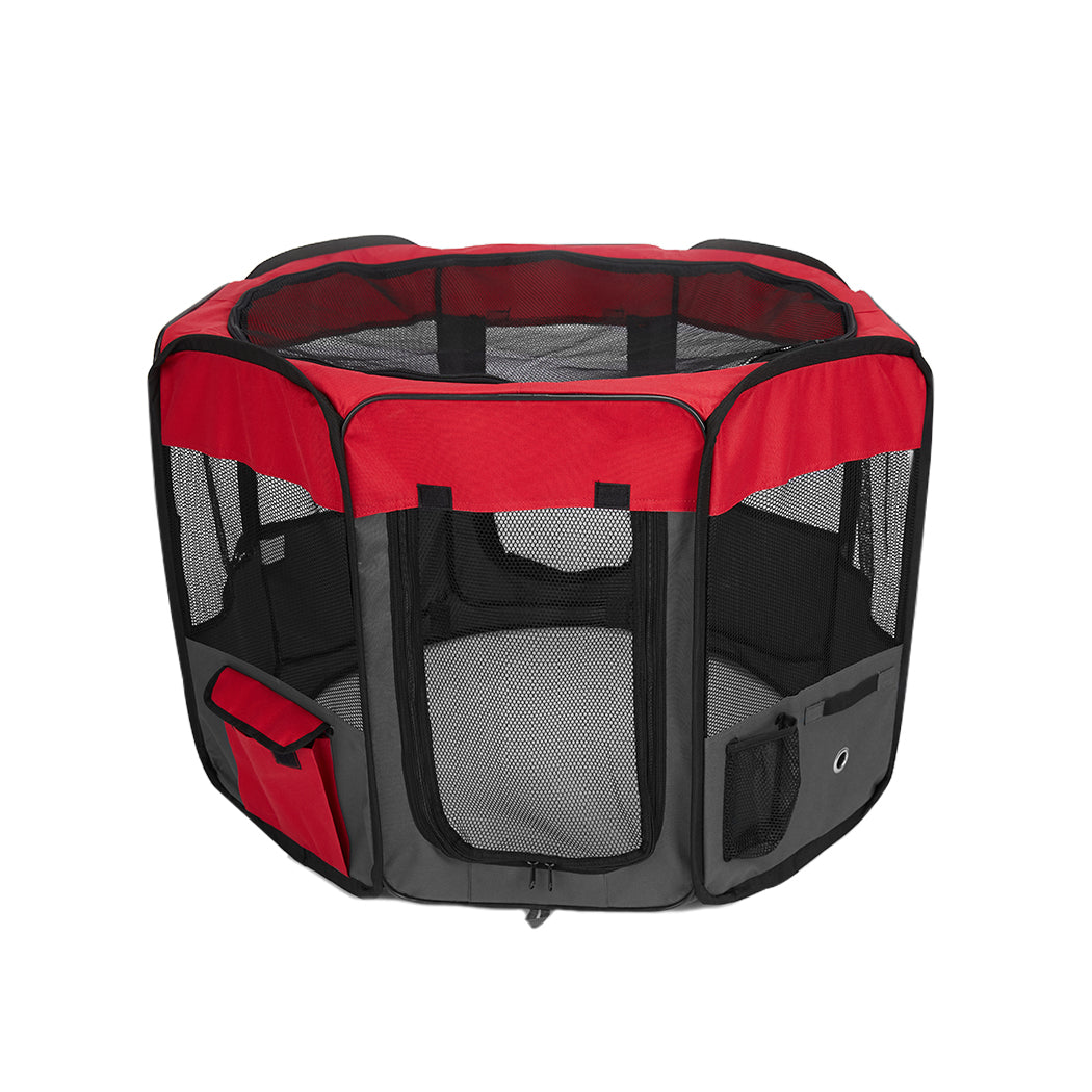 8 Panel Pet Playpen Dog Puppy Play Exercise Enclosure Fence Grey M PaWz