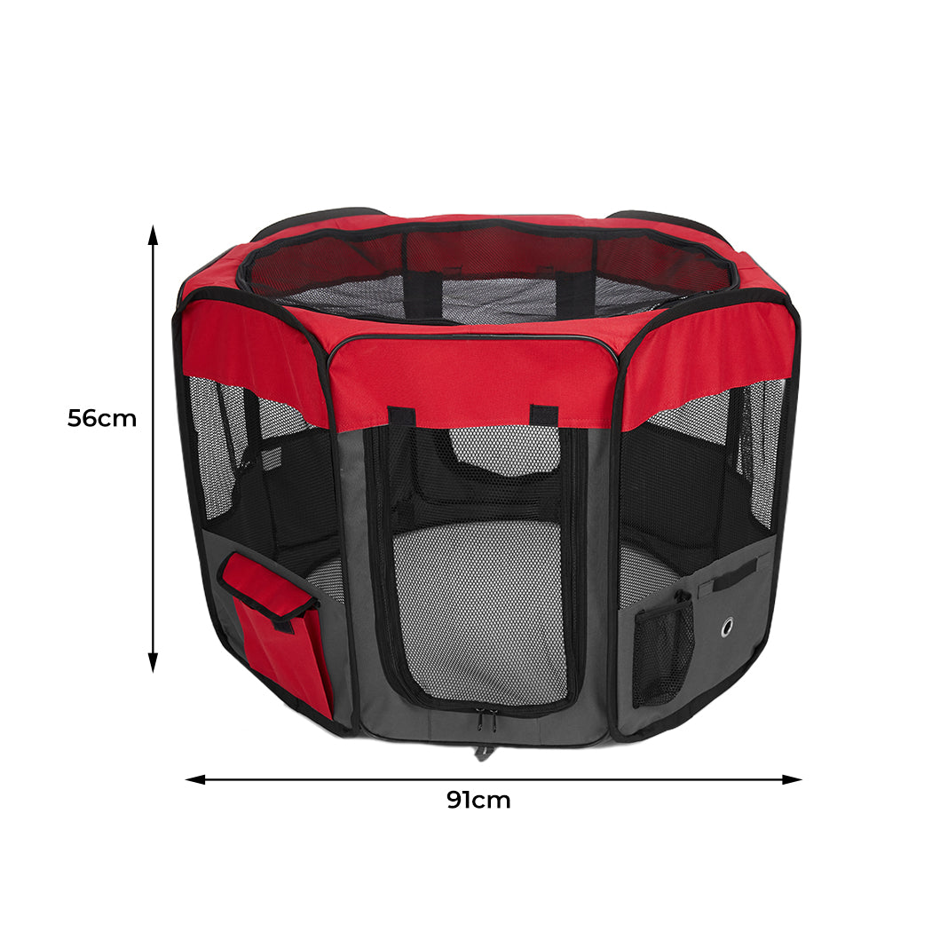 8 Panel Pet Playpen Dog Puppy Play Exercise Enclosure Fence Grey M PaWz