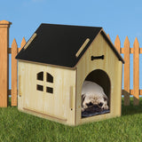 Wooden Dog House Pet Kennel Timber Indoor Cabin Large Oak L PaWz