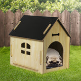 Wooden Dog House Pet Kennel Timber Indoor Cabin Large Oak L PaWz
