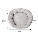 PaWz Pet Bed Set Dog Cat Quilted Blanket Squeaky Toy Calming Warm Soft Nest Beige XL PaWz