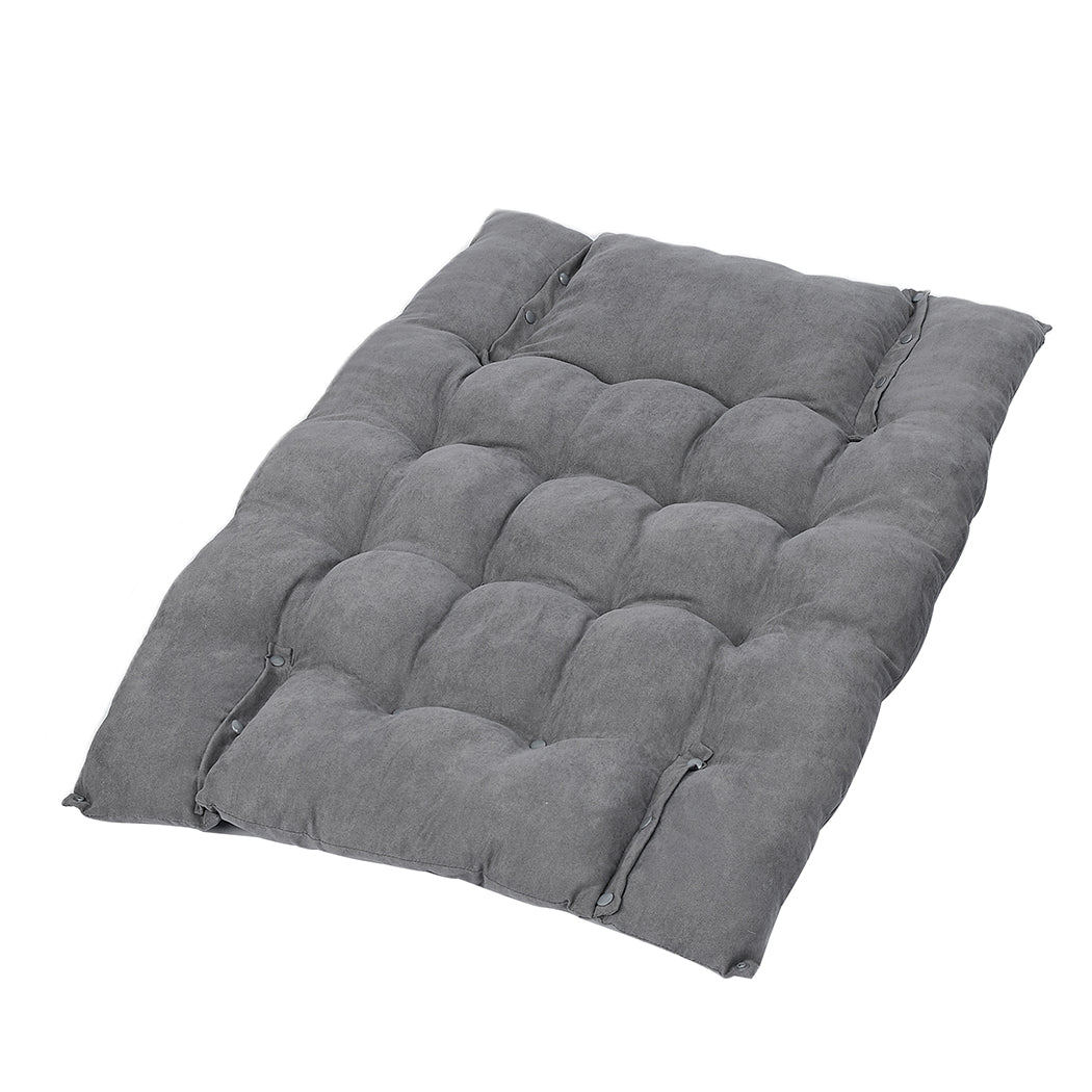 PaWz Pet Bed 2 Way Use Dog Cat Soft Warm Calming Mat Sleeping Kennel Sofa Grey M PaWz