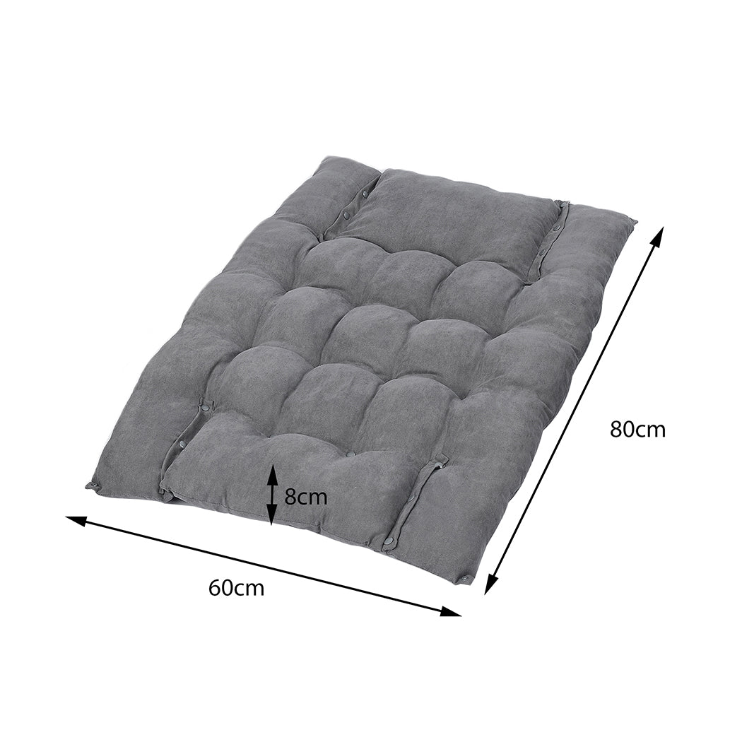 PaWz Pet Bed 2 Way Use Dog Cat Soft Warm Calming Mat Sleeping Kennel Sofa Grey M PaWz