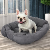 PaWz Pet Bed 2 Way Use Dog Cat Soft Warm Calming Mat Sleeping Kennel Sofa Grey M PaWz