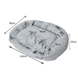 Dog Calming Bed Warm Soft Plush Comfy Sleeping Kennel Cave Memory Foam Charcoal L PaWz