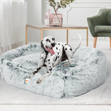 Dog Calming Bed Warm Soft Plush Comfy Sleeping Kennel Cave Memory Foam Charcoal L PaWz