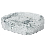 Dog Calming Bed Warm Soft Plush Comfy Sleeping Kennel Cave Memory Foam Charcoal L PaWz
